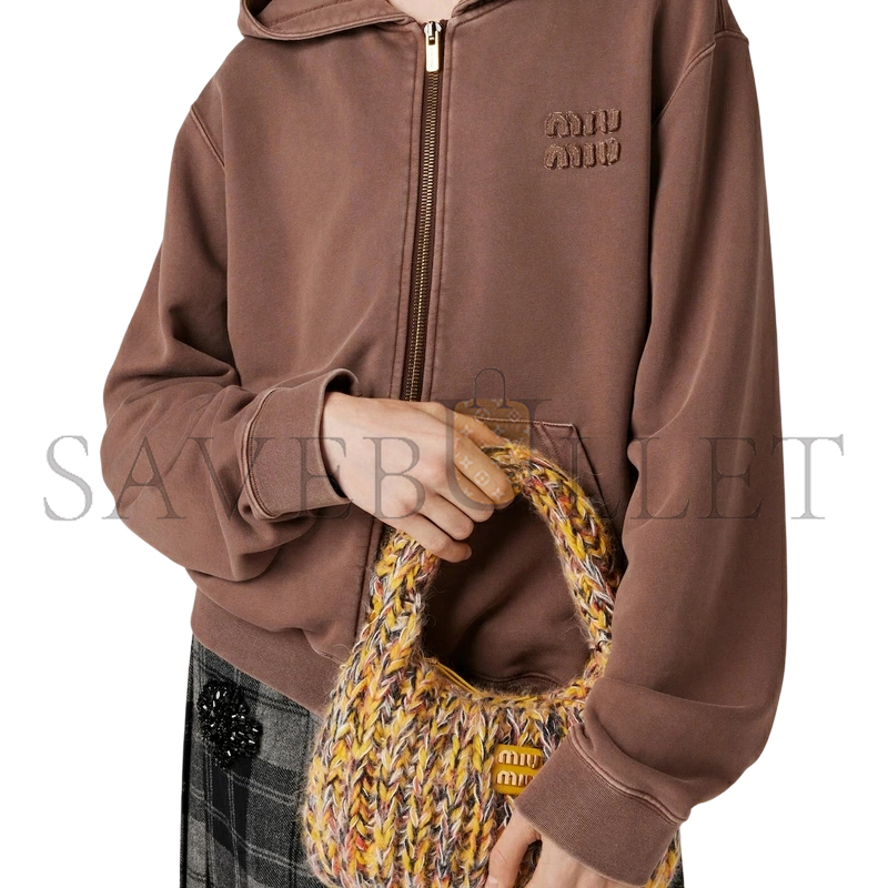 MIU MIU EMBROIDERED ZIP HOODIE MJL063